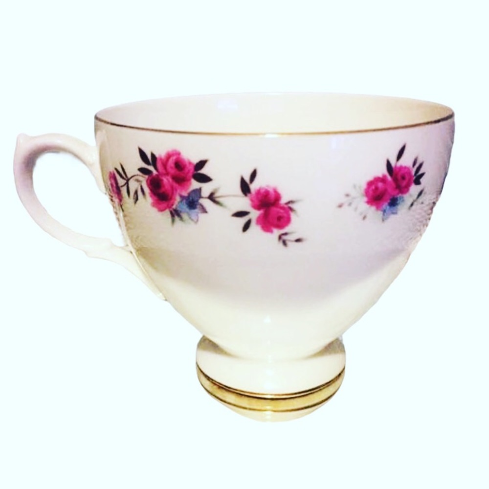 Vintage Queen Anne Bone China Pink Flower Tea Cup